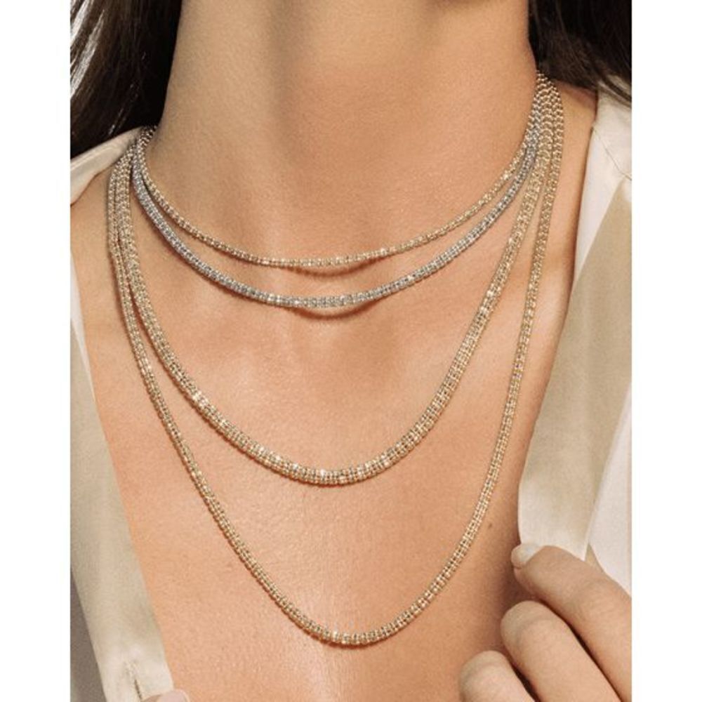 14kt Gold Two Tone Finish 4.25mm Fancy Ice Chain with Lobster Clasp